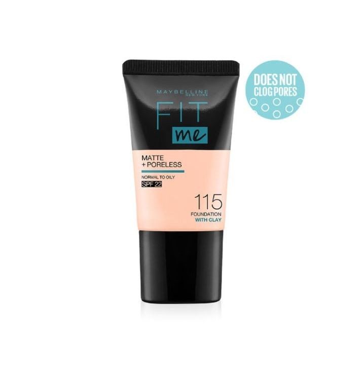 Maybelline New York Fit Me Matte + Poreless Liquid Foundation Tube - Ivory 115 (18 ml)