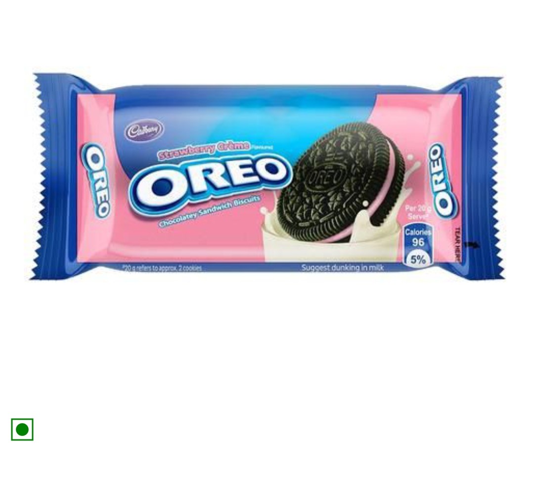 Oreo Strawberry Creme, Sandwich Biscuits - 46.3g- pouch