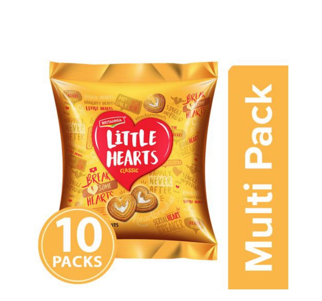 Little Hearts Classic - Sugar Sprinkled, Heart Shaped Biscuits, 10x15.5 g - Multipack