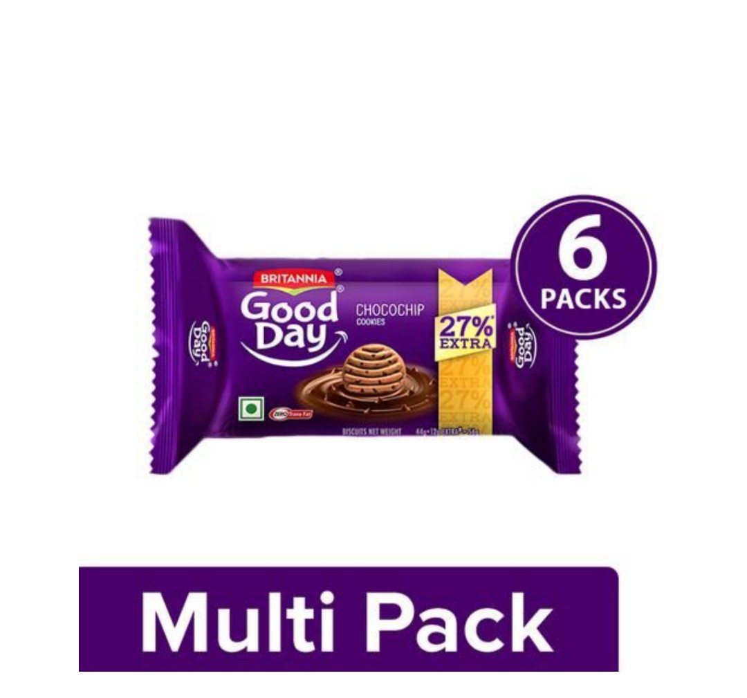 Good day cockies- chocochip, 6×44g multiple pack