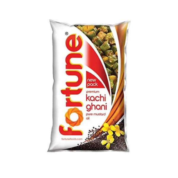 Fortune Premium Kachi Ghani Pure Mustard Oil, 1 tr Pouch
