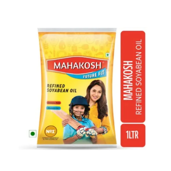 Mahakosh Soyabean Oil, Refined 1L Pouch