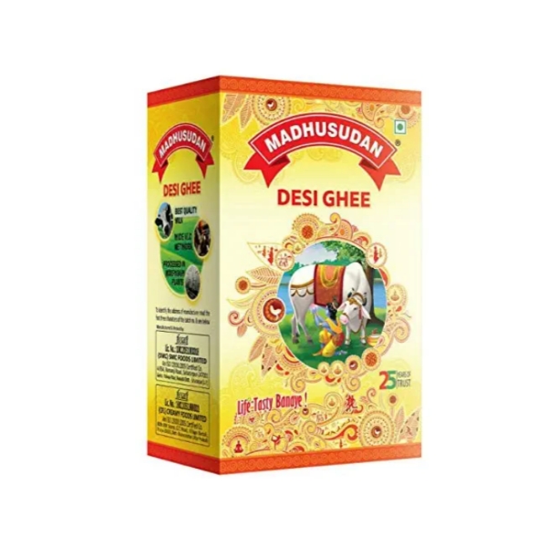 Madhusudan Pure Vegetarian Desi Ghee, 1000ml (1L)