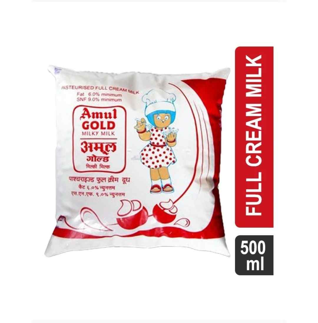 Amul Gold Full Cream Milk ( Polypack) 500ml