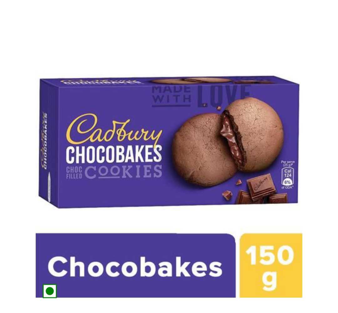 Cadbury Chocobakes, Choco Filled Cookies - 150gm (Packet)