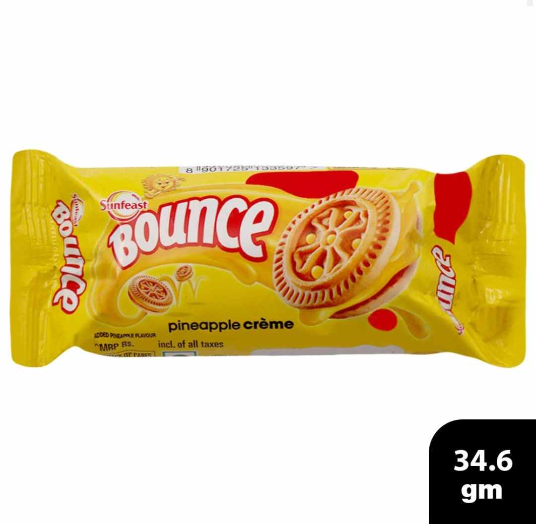 Sunfeast Bounce Pineapple Zing Cream Biscuits 34 g
