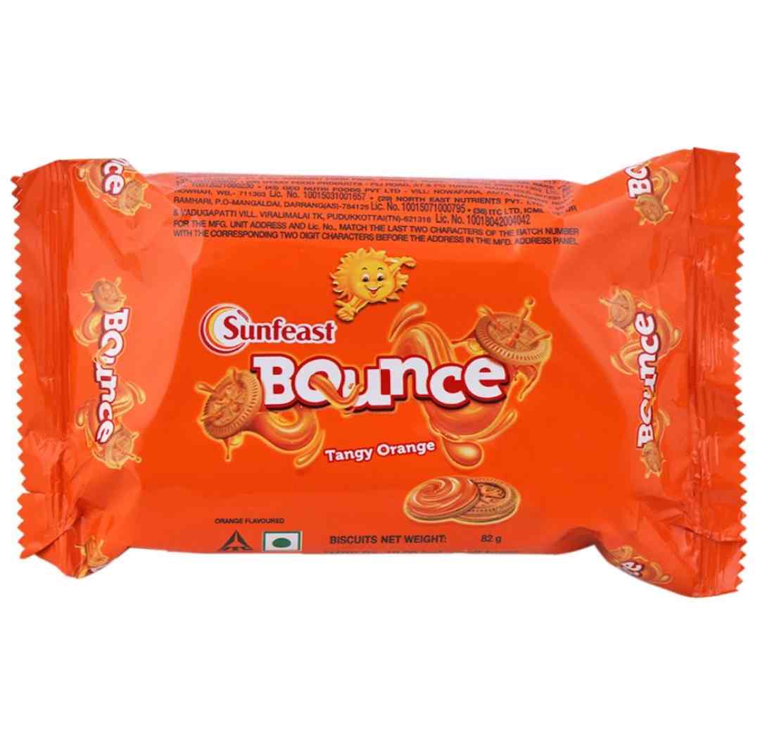 Sunfeast Bounce Tangy Orange Cream Biscuits 82 g