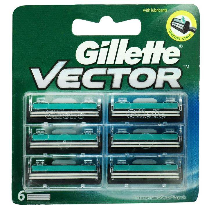 Gillette Vector Shaving Cartridge Twin Blades 6 Pcs