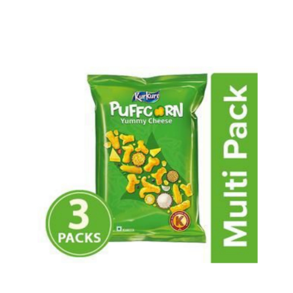Kurkure Namkeen - PuffcornYummy Cheese, 3x55 g Multipack