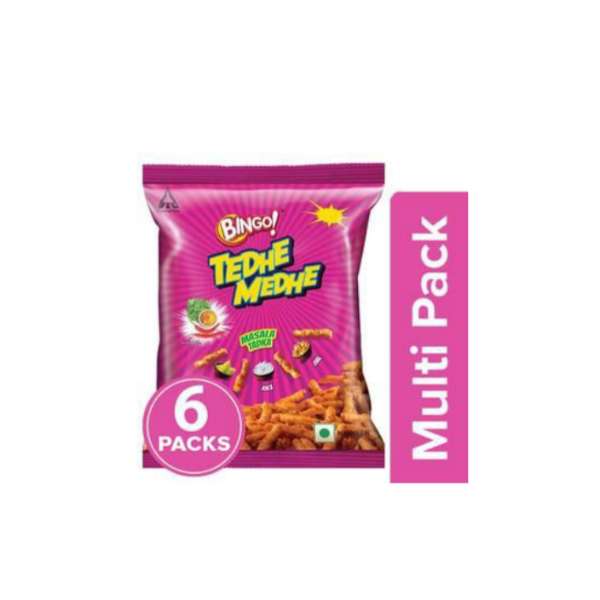 Bingo Tedhe Medhe - Masala Tadka, 6 x 50 g Multipack