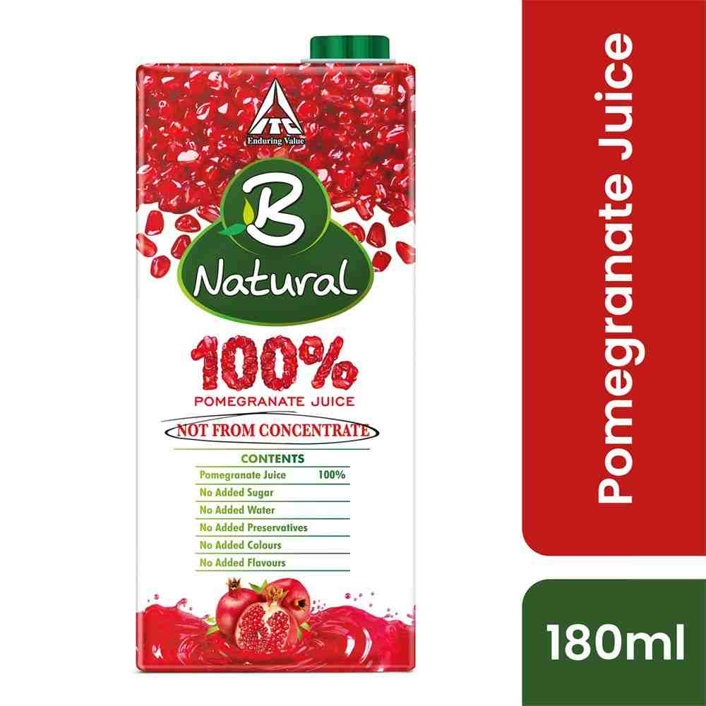 B Natural Pomegranate Juice, Goodness of fiber, Made from choicest Pomegranate, 1 litre
