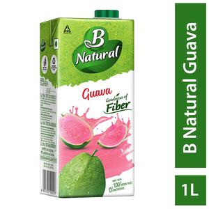 B Natural Guava Juice, Goodness of fiber, Made from choicest Guavas, 1 litre